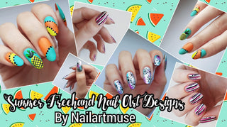 Summer Nail Art Designs Free-handed by Nailartmuse!